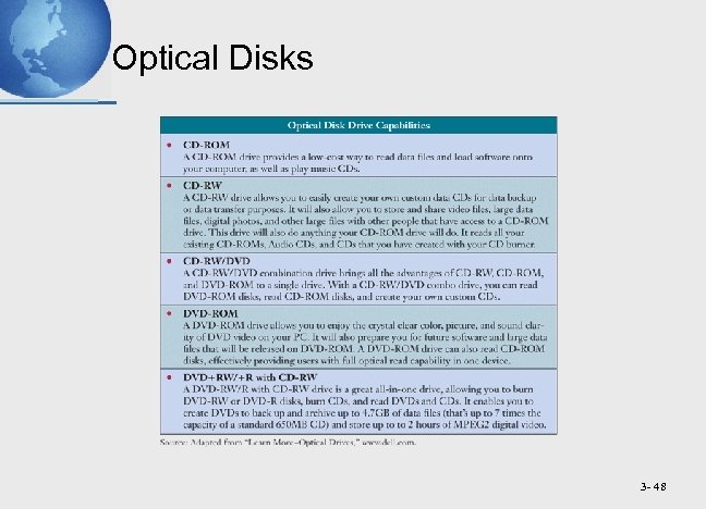 Optical Disks 3 - 48 