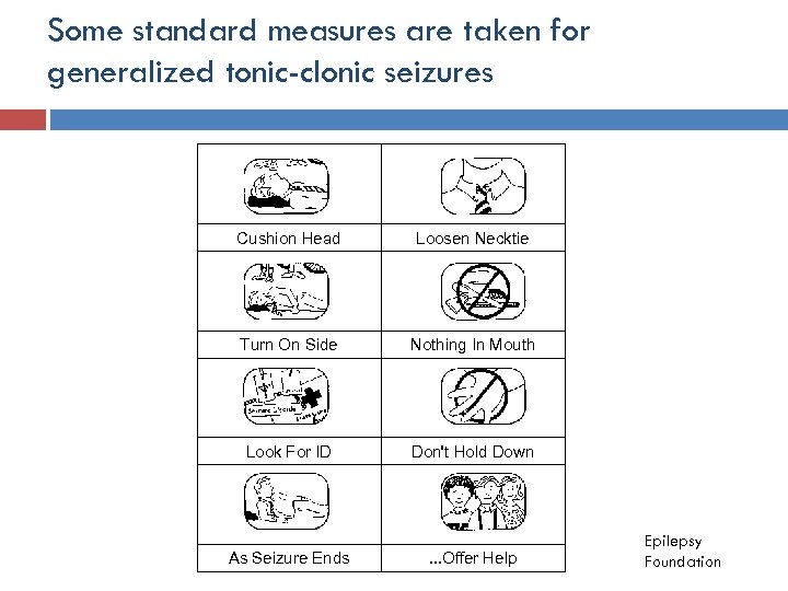 Some standard measures are taken for generalized tonic-clonic seizures Cushion Head Loosen Necktie Turn