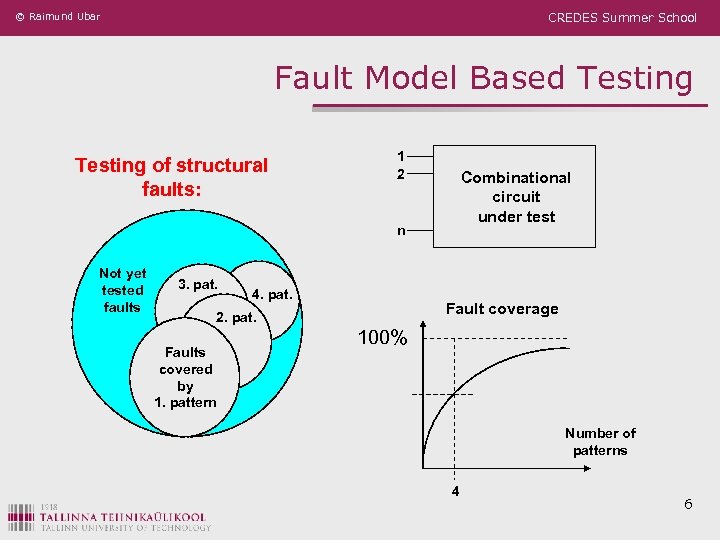 © Raimund Ubar CREDES Summer School Fault Model Based Testing of structural faults: 1