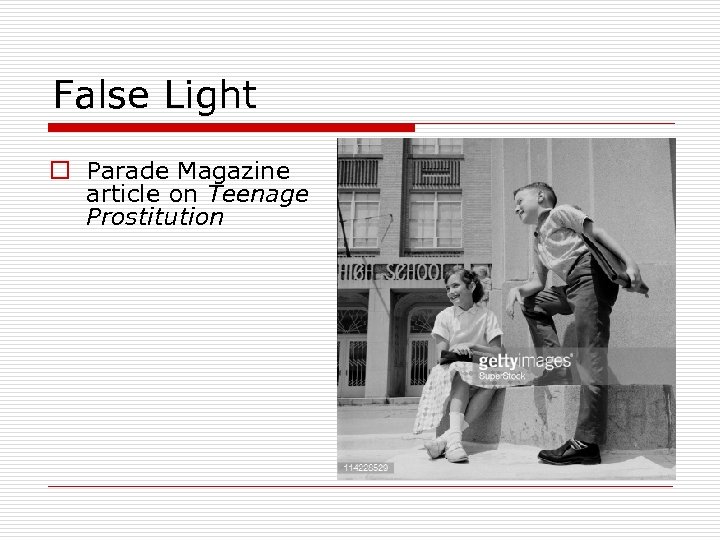 False Light o Parade Magazine article on Teenage Prostitution 