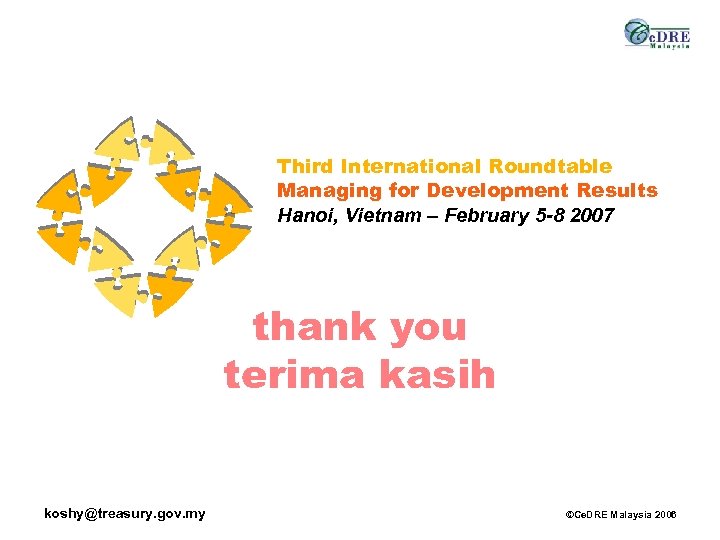 Third International Roundtable Managing for Development Results Hanoi, Vietnam – February 5 -8 2007