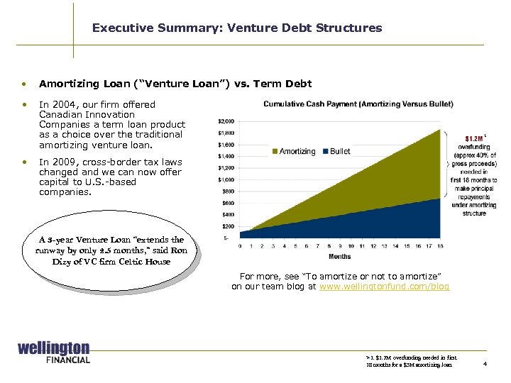 Executive Summary: Venture Debt Structures • Amortizing Loan (“Venture Loan”) vs. Term Debt •