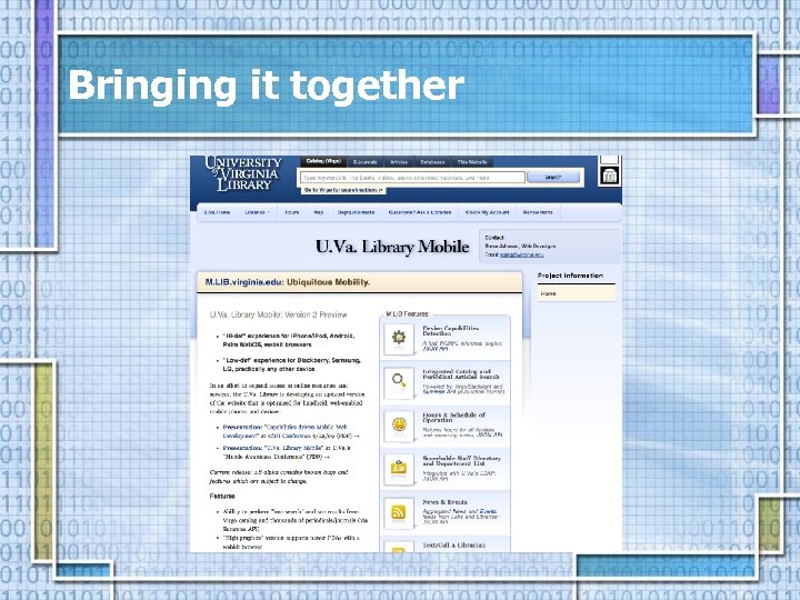 Bringing it together 