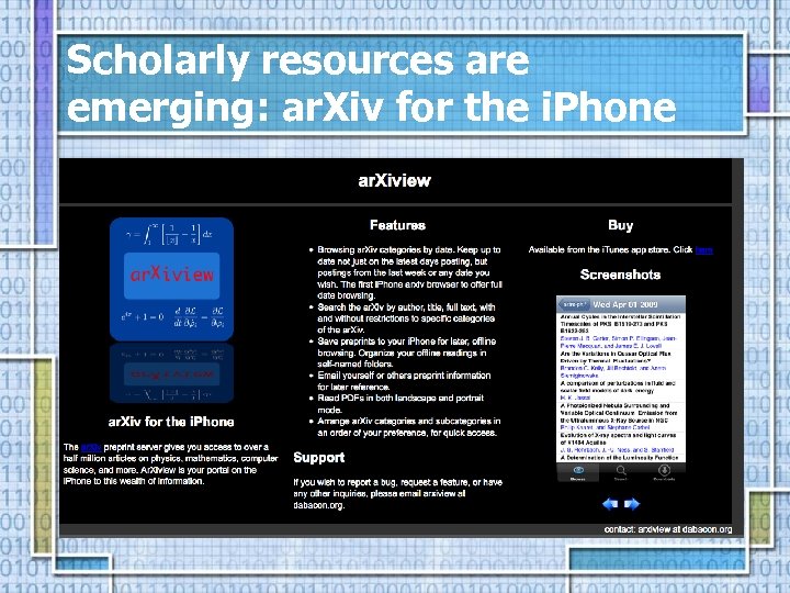 Scholarly resources are emerging: ar. Xiv for the i. Phone 