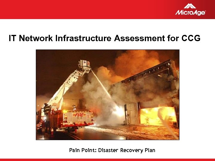 IT Network Infrastructure Assessment for CCG Pain Point: Disaster Recovery Plan © 2006 Micro.