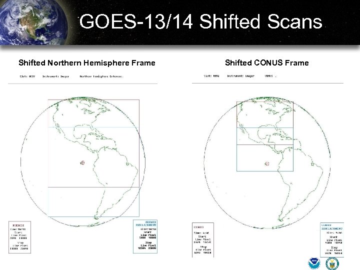 GOES-13/14 Shifted Scans Shifted Northern Hemisphere Frame Shifted CONUS Frame 