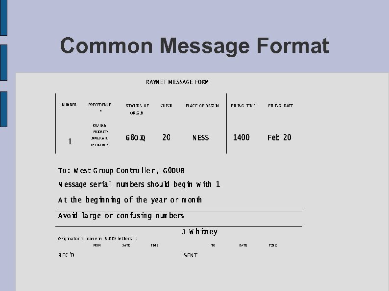 Common Message Format 