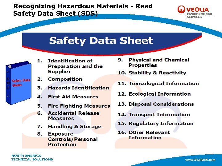 Recognizing Hazardous Materials - Read Safety Data Sheet (SDS) S Safety Data D Sheets