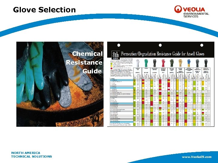 Glove Selection Chemical Resistance Guide NORTH AMERICA www. Veolia. ES. com TECHNICAL SOLUTIONS www.