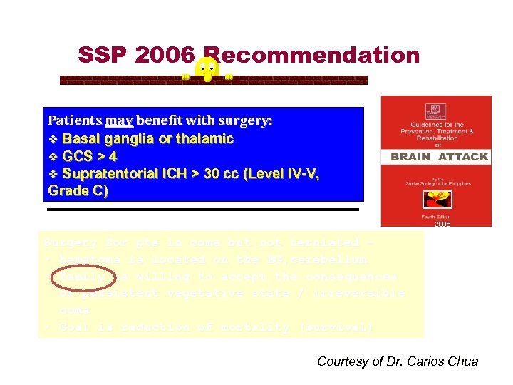 SSP 2006 Recommendation Patients may benefit with surgery: v Basal ganglia or thalamic v
