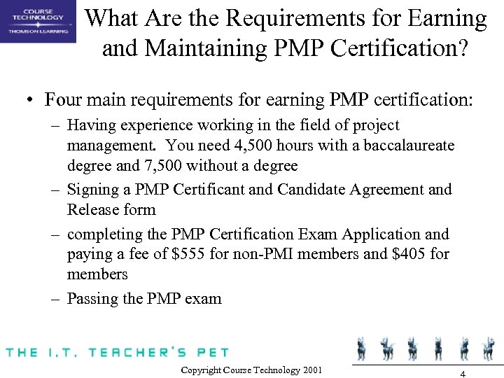 What Are the Requirements for Earning and Maintaining PMP Certification? • Four main requirements