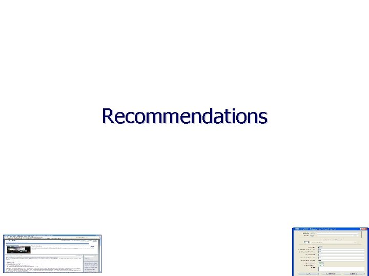 Recommendations 