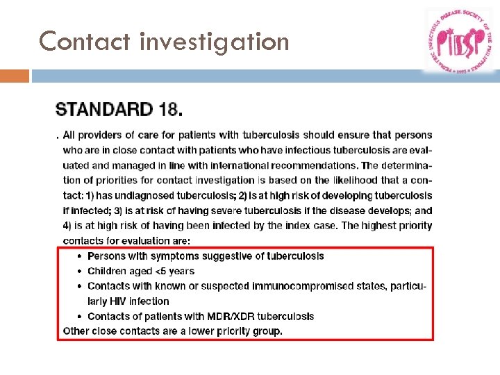 Contact investigation 