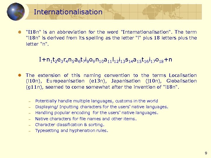 Internationalisation 