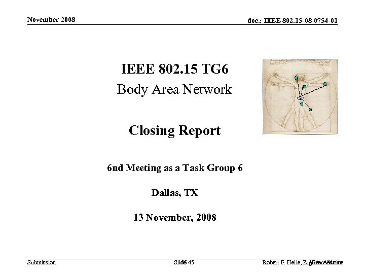 November 2008 doc. : IEEE 802. 15 -08 -0754 -01 IEEE 802. 15 TG