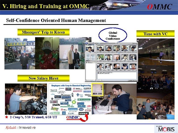 OMMC Ⅴ. Hiring and Training at OMMC Self-Confidence Oriented Human Management Managers’ Trip to
