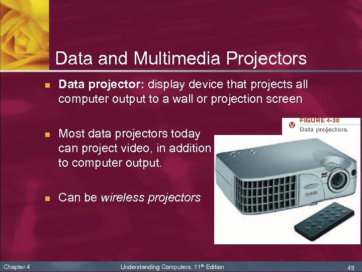 Data and Multimedia Projectors n n n Chapter 4 Data projector: display device that