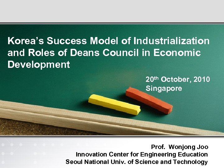 Korea’s Success Model of Industrialization and Roles of Deans Council in Economic Development 20