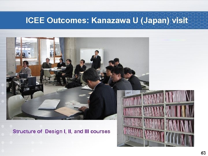 ICEE Outcomes: Kanazawa U (Japan) visit Structure of Design I, II, and III courses