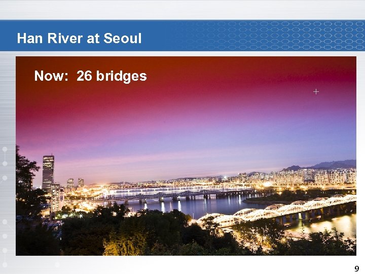 Han River at Seoul Now: 26 bridges 9 