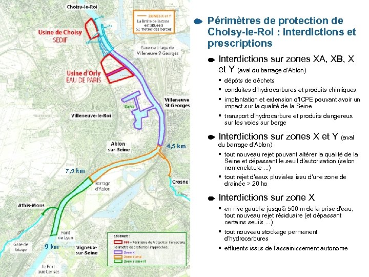 Périmètres de protection : usine Périmètres de protection de de Choisy-le-Roi : interdictions et