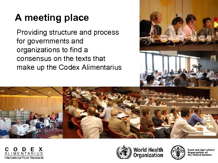 A meeting place Providing structure and process for governments and organizations to find a