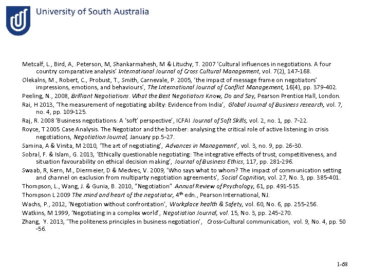 Metcalf, L. , Bird, A, . Peterson, M, Shankarmahesh, M & Lituchy, T. 2007