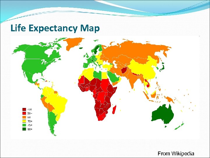 Life Expectancy Map From Wikipedia 