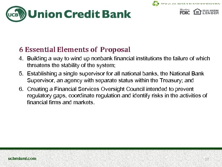 6 Essential Elements of Proposal 4. Building a way to wind up nonbank financial