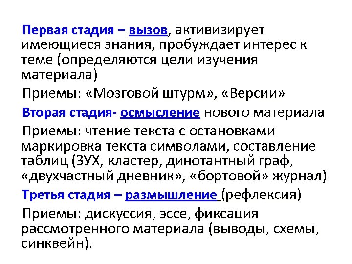 Вызов этап. Стадия вызова. Стадия вызова приемы. 1 Стадия вызов. Имеющиеся знания.