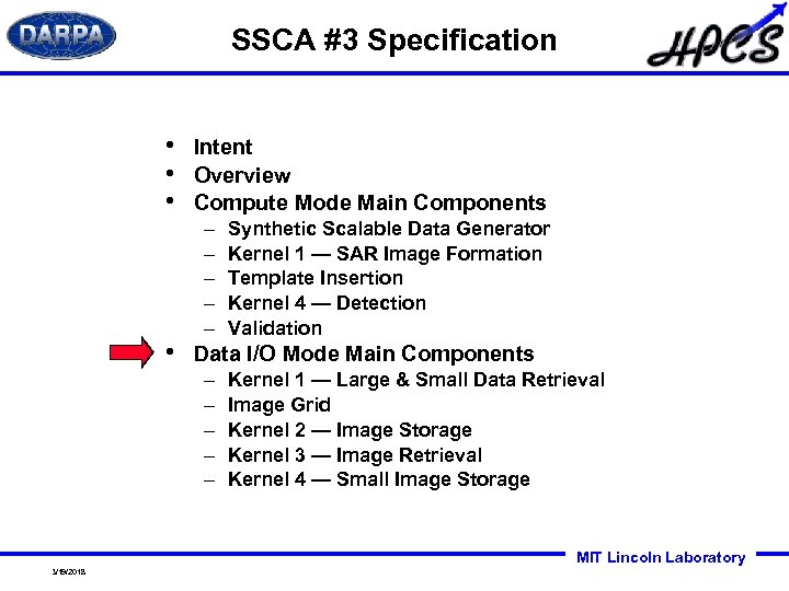 SSCA #3 Specification • • Intent Overview Compute Mode Main Components – – –