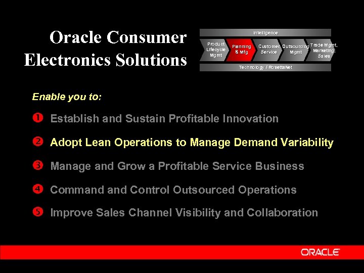 Oracle Industry Solutions Consumer Electronics Name Title Information