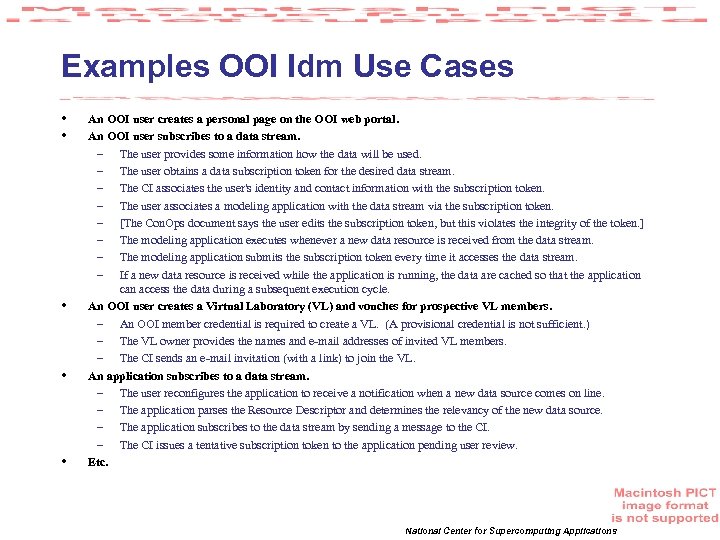 Examples OOI Idm Use Cases • • • An OOI user creates a personal