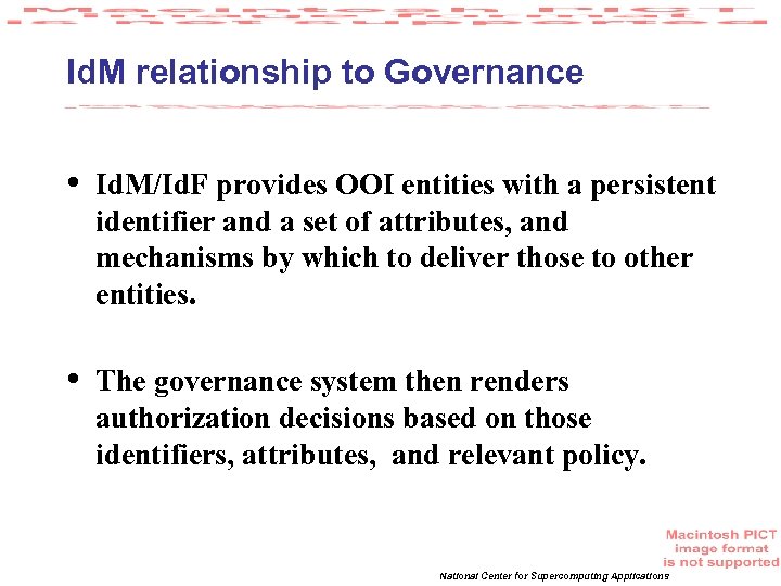 Id. M relationship to Governance • Id. M/Id. F provides OOI entities with a
