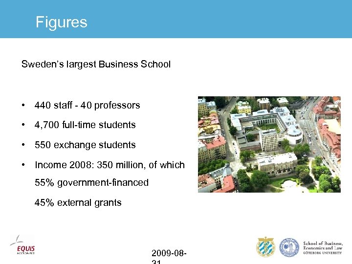 Figures Sweden’s largest Business School • 440 staff - 40 professors • 4, 700