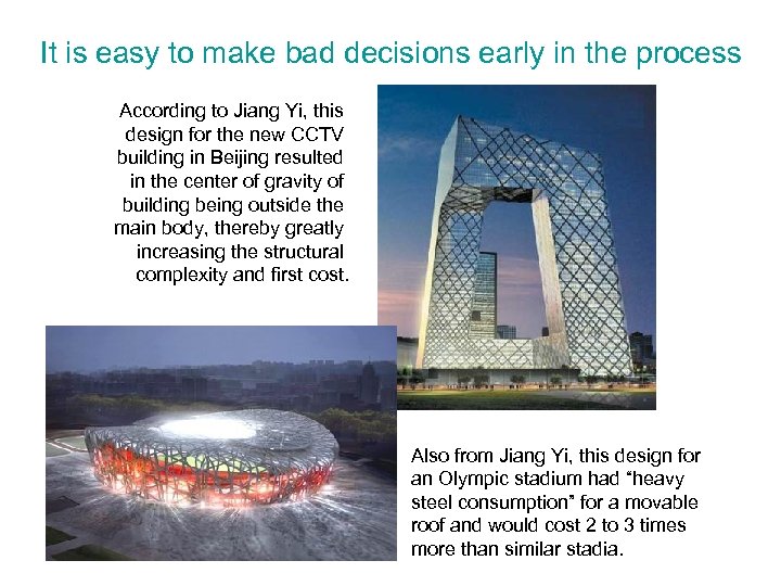 It is easy to make bad decisions early in the process According to Jiang