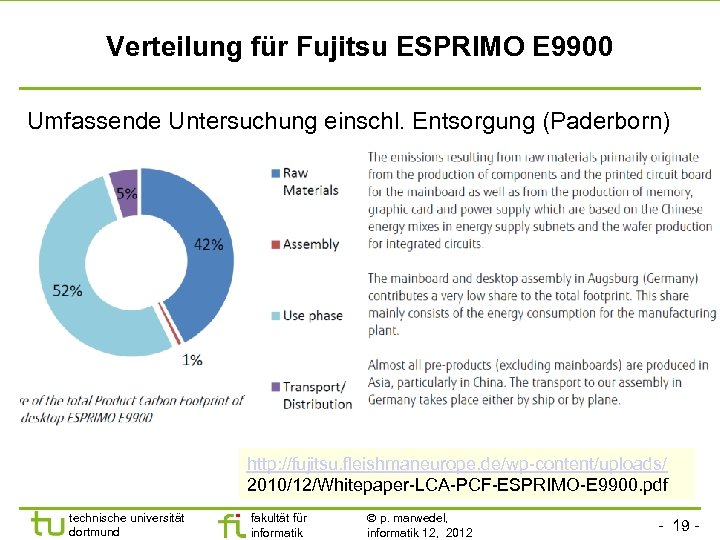 Verteilung für Fujitsu ESPRIMO E 9900 Umfassende Untersuchung einschl. Entsorgung (Paderborn) http: //fujitsu. fleishmaneurope.