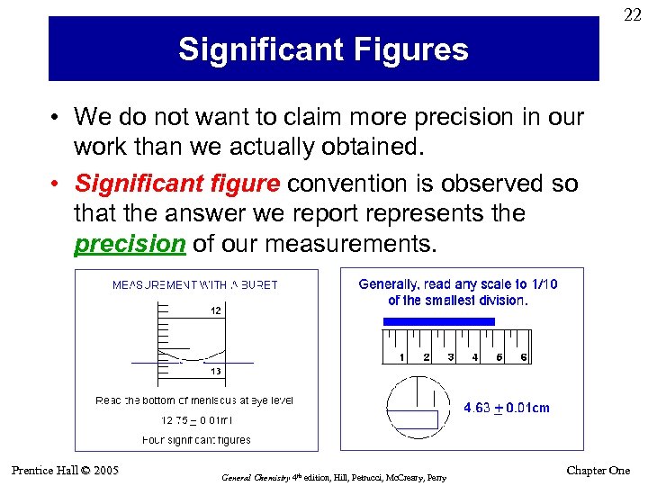 22 Significant Figures • We do not want to claim more precision in our