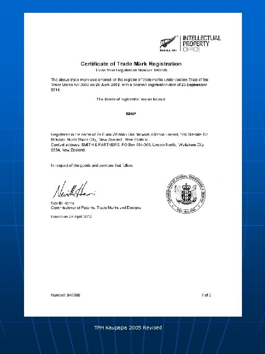 TPH Kaupapa 2005 Revised 