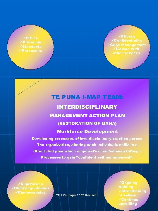 üPrivacy üConfidentiality üCase management üLiaison with other services üEthics üProtocols üStandards üProcesses TE PUNA