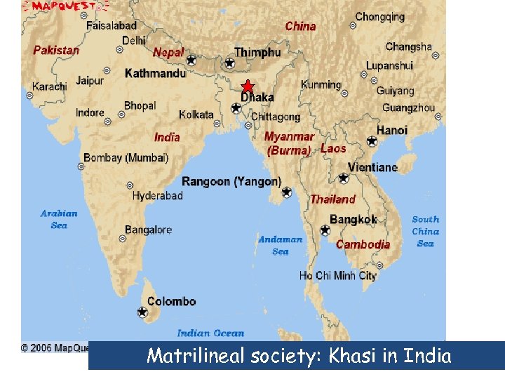 Matrilineal society: Khasi in India 
