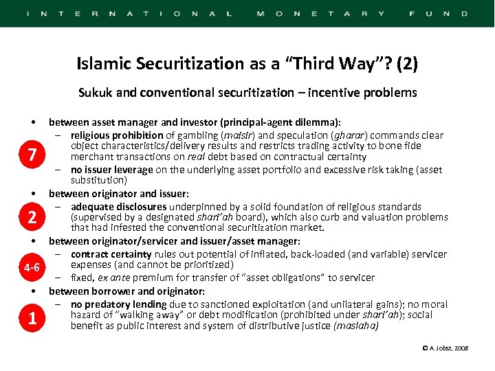 Islamic Securitization as a “Third Way”? (2) Sukuk and conventional securitization – incentive problems