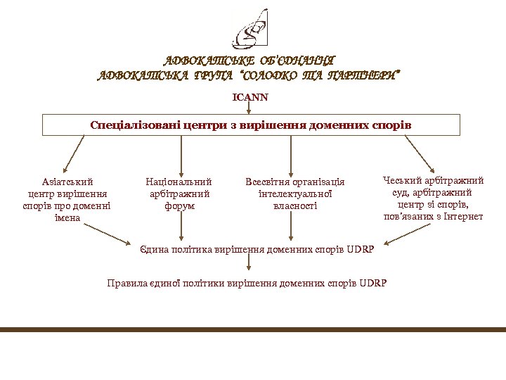 АДВОКАТСЬКЕ ОБ’ЄДНАННЯ АДВОКАТСЬКА ГРУПА “СОЛОДКО ТА ПАРТНЕРИ” ICANN Спеціалізовані центри з вирішення доменних спорів