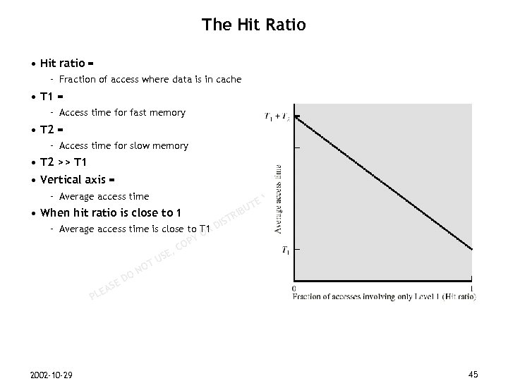 The Hit Ratio • Hit ratio = – Fraction of access where data is