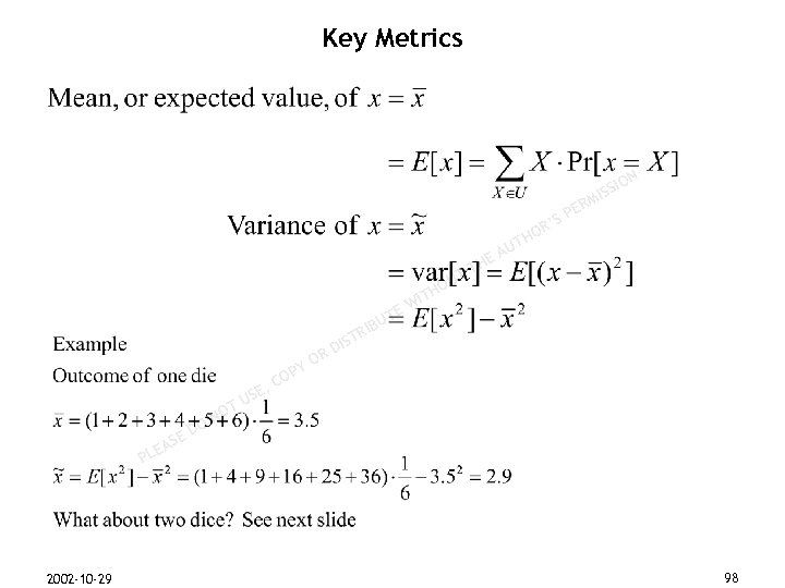 Key Metrics N M ER SP IO ISS R’ HO T U E UT