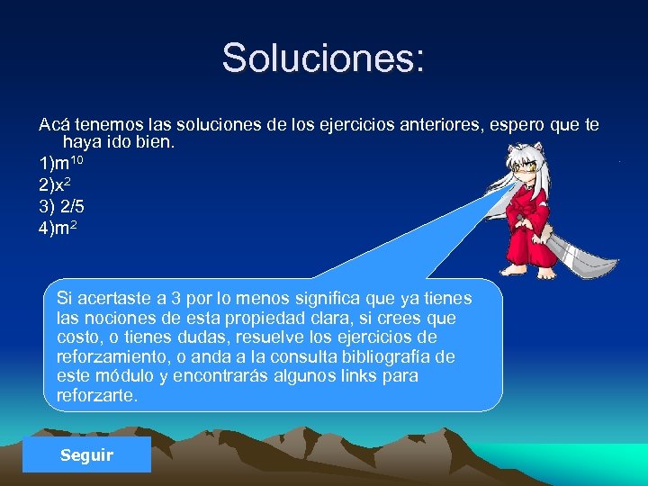 Soluciones: Acá tenemos las soluciones de los ejercicios anteriores, espero que te haya ido