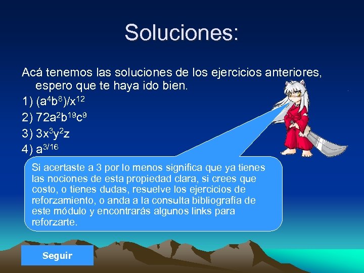 Soluciones: Acá tenemos las soluciones de los ejercicios anteriores, espero que te haya ido