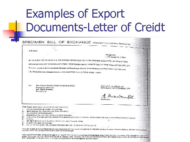 Examples of Export Documents-Letter of Creidt MS 34 B, UWI Mona, Department of Management