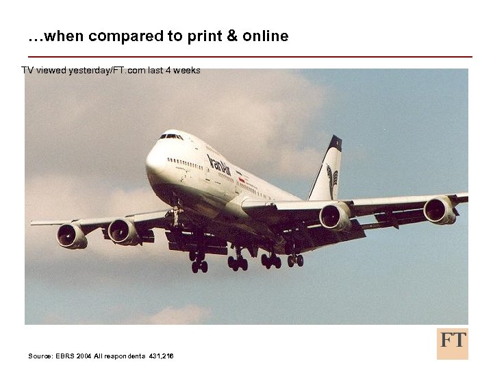 …when compared to print & online TV viewed yesterday/FT. com last 4 weeks Source: