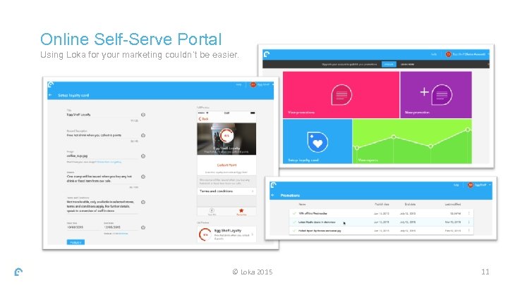 Online Self-Serve Portal Using Loka for your marketing couldn’t be easier. © Loka 2015